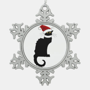 Christmas Le Chat Noir Snowflake Pewter Christmas Ornament