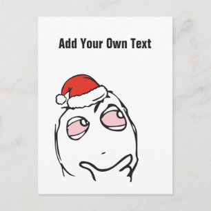 Christmas Le Me Memes PinkEye Custom text EDITABLE Holiday Postcard