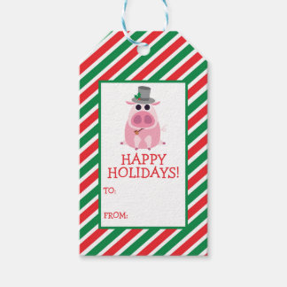 Christmas Leary the Pig Gift Tags