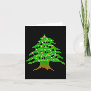 Christmas Lebanese Tree Lebanon Flag Christmas Ced Card