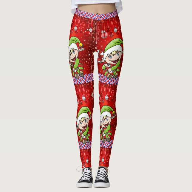 Christmas Leggings, Elf Leggings (Front)