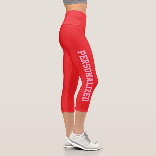 Christmas leggings personalised Waisted Capris  (Right)
