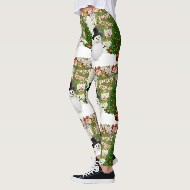 Christmas Leggings, Snowman Leggings (Left)