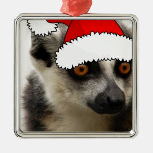 Christmas Lemur Metal Tree Decoration