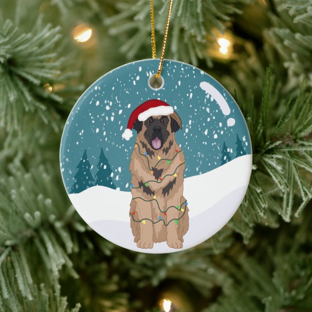 Christmas Leonberger   Ceramic Tree Decoration (Tree)