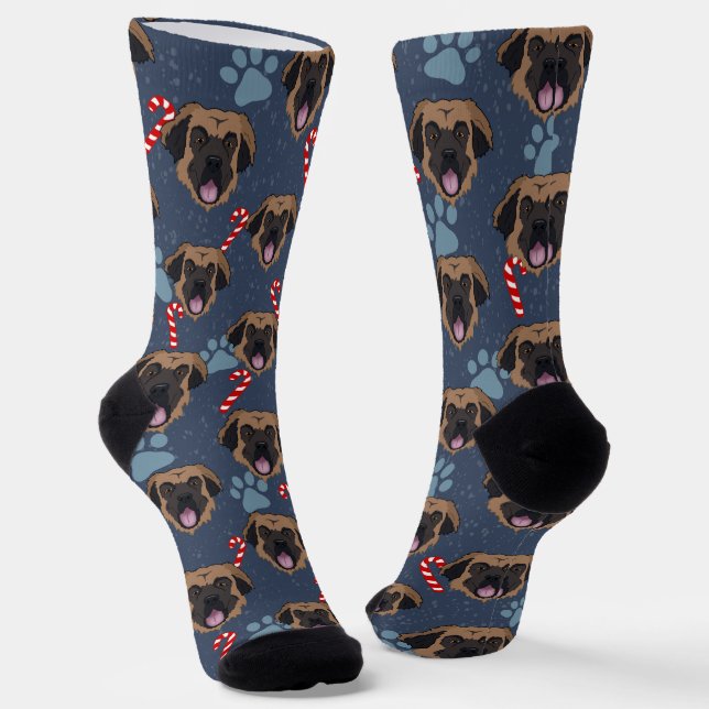 Christmas Leonberger  Socks (Angled)