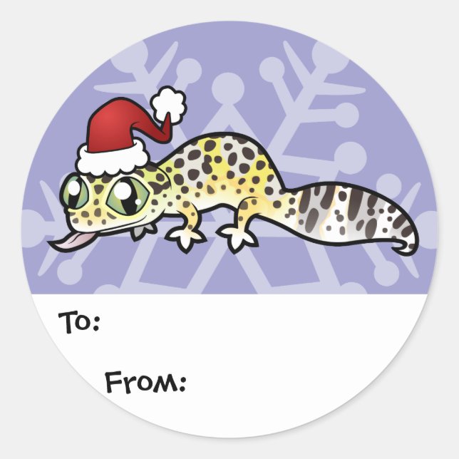 Christmas Leopard Gecko Gift Tags (Front)