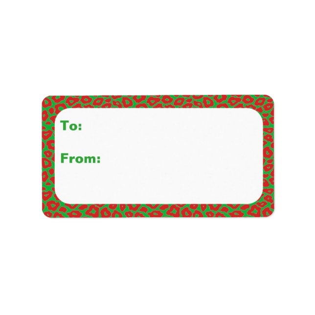 Christmas Leopard Label (Front)