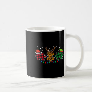Christmas Leopard Plaid Puzzle Autism Xmas Men Wom Coffee Mug