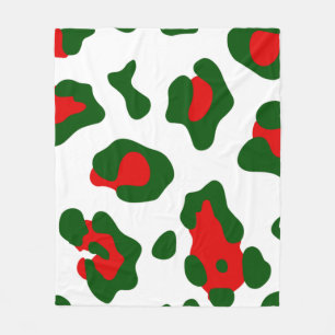 christmas leopard print fleece blanket