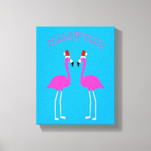 Christmas Lesbian Flamingos Flamingo Belles Canvas Print
