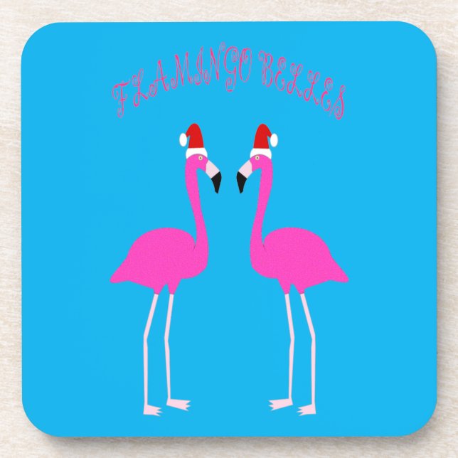 Christmas Lesbian Flamingos Flamingo Belles Coaster (Front)