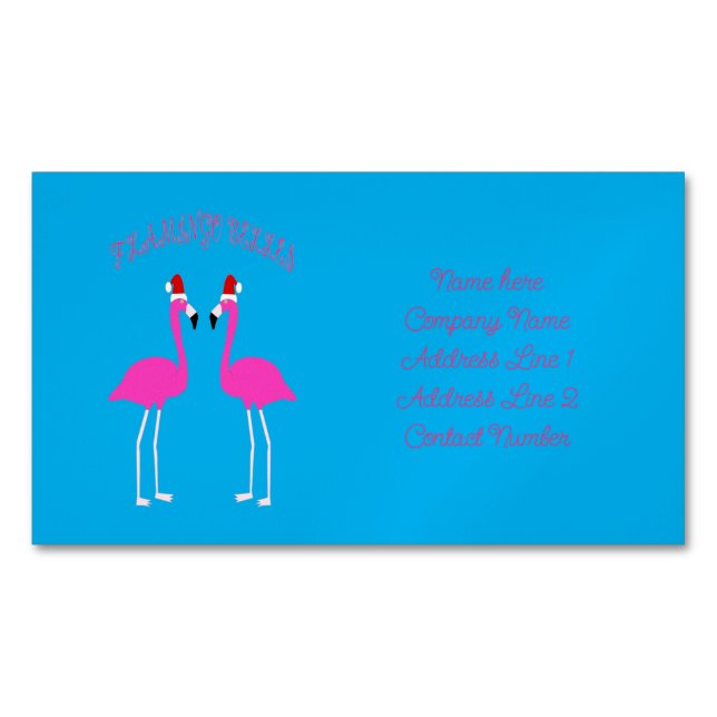 Christmas Lesbian Flamingos Flamingo Belles Custom Magnetic Business Card (Front)