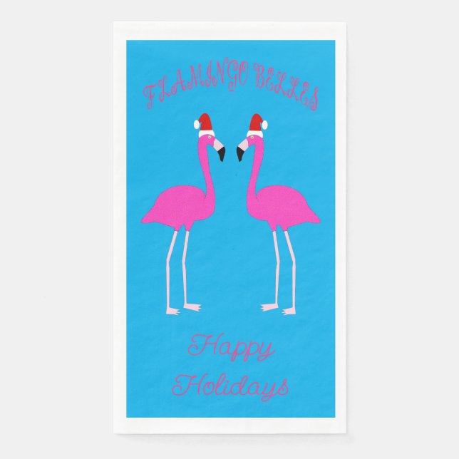 Christmas Lesbian Flamingos Flamingo Belles Custom Napkin (Front)