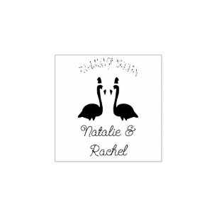 Christmas Lesbian Flamingos Flamingo Belles Custom Rubber Stamp