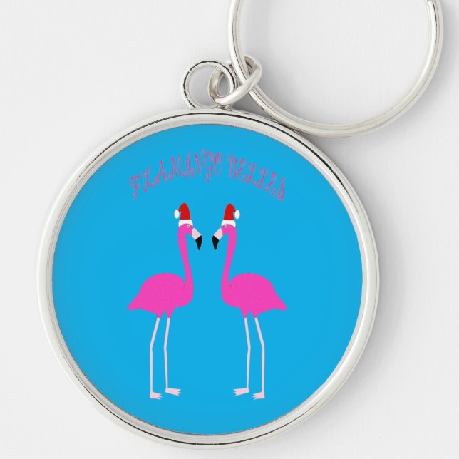 Christmas Lesbian Flamingos Flamingo Belles Key Ring (Front)