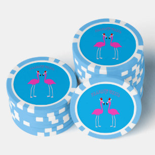 Christmas Lesbian Flamingos Flamingo Belles Poker Chips