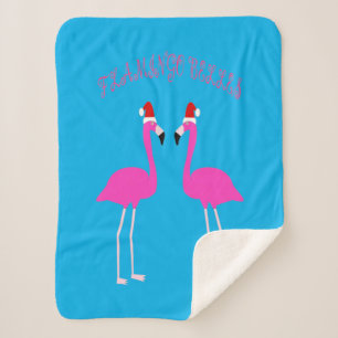 Christmas Lesbian Flamingos Flamingo Belles Sherpa Blanket