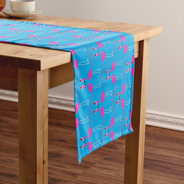 Christmas Lesbian Flamingos Flamingo Belles Short Table Runner (In Situ)