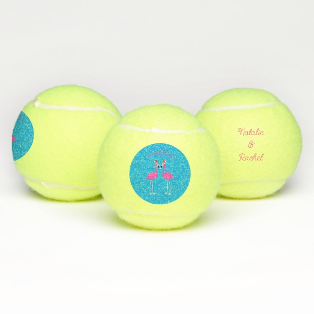 Christmas Lesbian Flamingos Flamingo Belles Tennis Balls (Multi)
