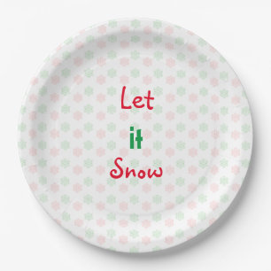 Christmas let it snow paper plate