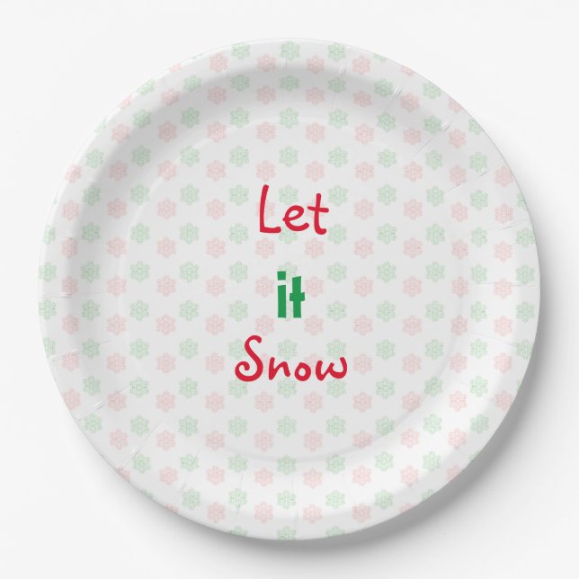 Christmas let it snow paper plate (Front)