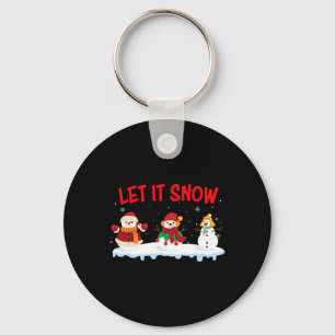 Christmas Let It Snow Snowman Winter Xmas For Men  Key Ring
