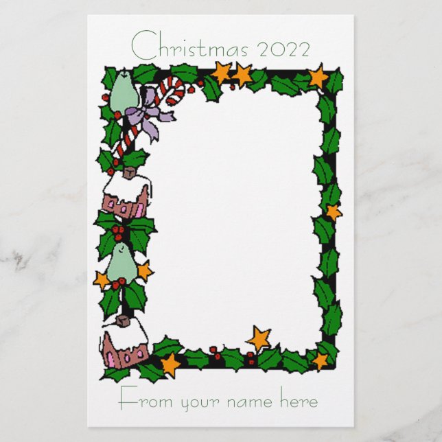 Christmas letter 2022 stationery (Front)