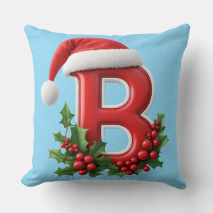 🎅 Christmas Letter B Monogram Decor For Home 🎄 Cushion