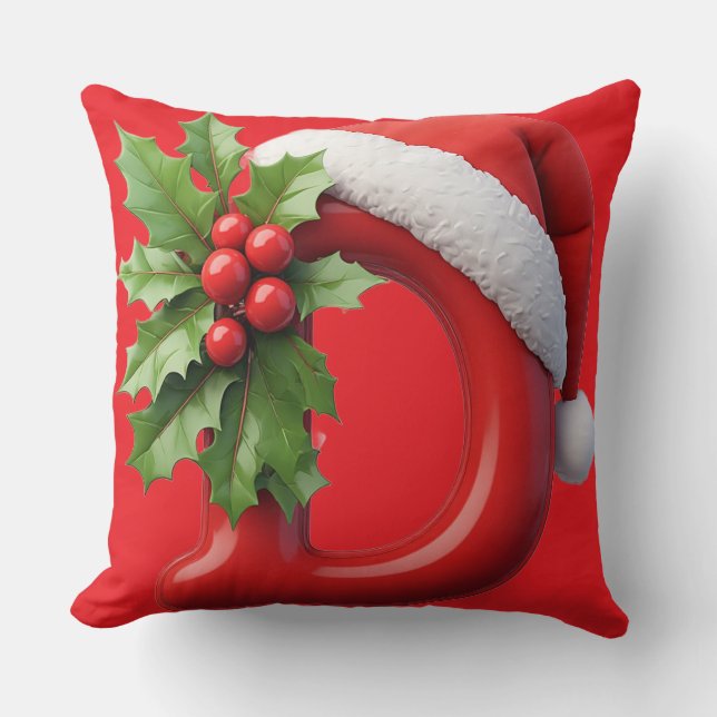 🎄 Christmas Letter D Monogram Decor For Home 🎅 Cushion (Front)