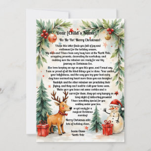 Christmas Letter From Santa Holiday Card