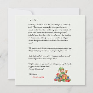 Christmas Letter From the Christmas Elf Invitation