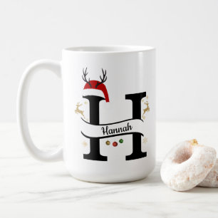 Christmas Letter H Alphabet Coffee Mug