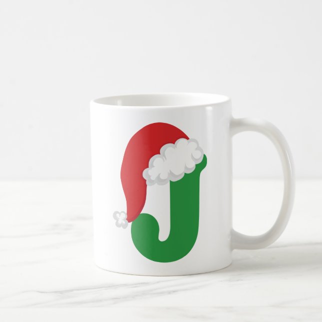 Christmas Letter J Alphabet Coffee Mug (Right)