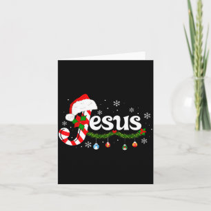 Christmas Letter J For Jesus Christian Candy Cane  Card