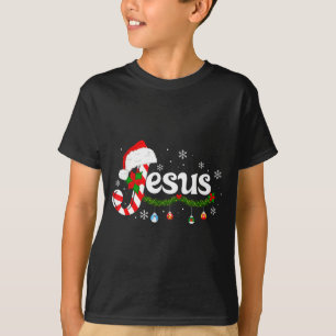 Christmas Letter J For Jesus Christian Candy Cane  T-Shirt