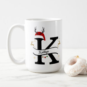 Christmas Letter K Alphabet  Coffee Mug