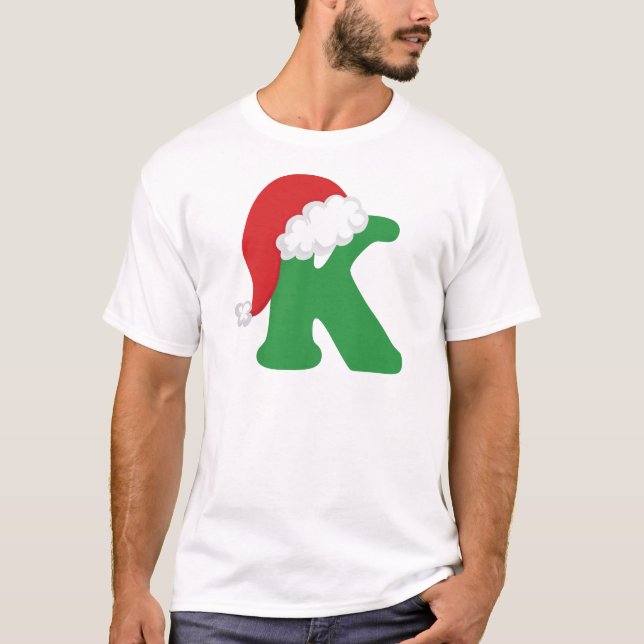 Christmas Letter K Alphabet Shirt (Front)
