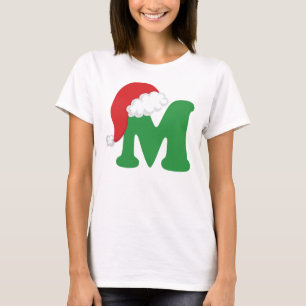 Christmas Letter M Alphabet T-Shirt
