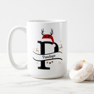 Christmas Letter P Alphabet  Coffee Mug