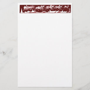 Christmas Letter Santa Holiday Red Stationery