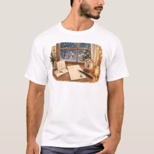 Christmas Letter Writing Desk for Cosy Stationery T-Shirt