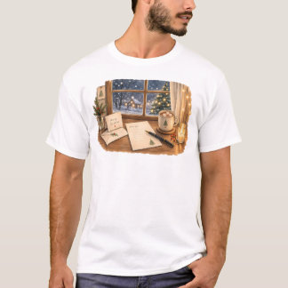Christmas Letter Writing Desk for Cosy Stationery T-Shirt