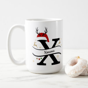 Christmas Letter X Alphabet  Coffee Mug