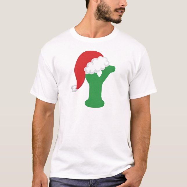 Christmas Letter Y Alphabet T-Shirt (Front)