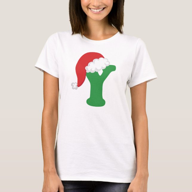 Christmas Letter Y Alphabet T-Shirt (Front)