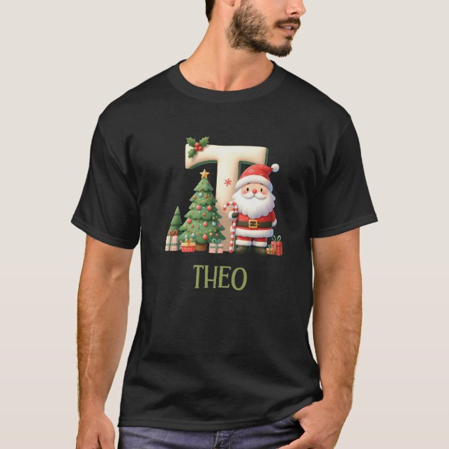 Christmas Letters Theo Winter Letter Boys Name Pre T-Shirt (Front)