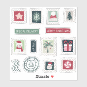 Christmas Letters To Santa Stamps Sticker Sheet
