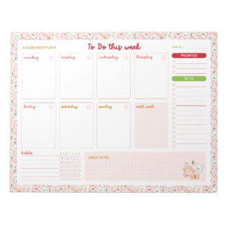 Christmas Letters to Santa Weekly To Do Planner Notepad