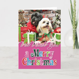 Christmas - Lhasa Apso - Clover and Pixie Holiday Card